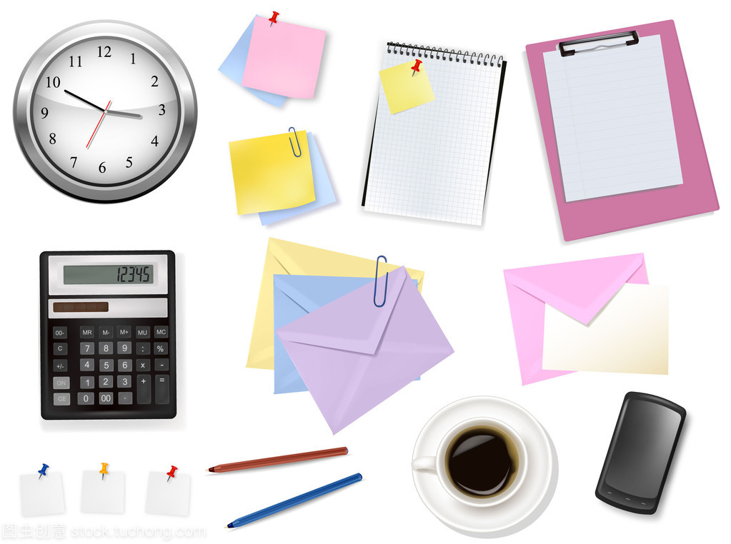 辦公設備與用品的便捷計算 現代辦公的矢量優化